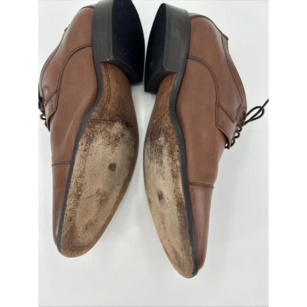 Johnston & Murphy Mens Brown Leather Cap Toe Oxford‎ Dress Shoes 24-9150